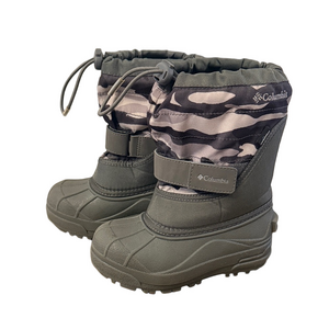 Columbia Youth Snow Winter Boots Camouflage Grey Green Size 11
